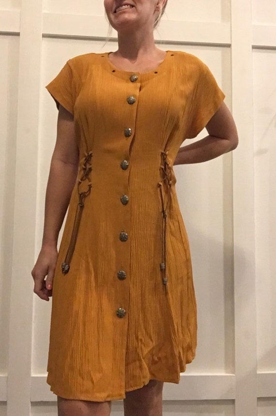 burnt yellow dress