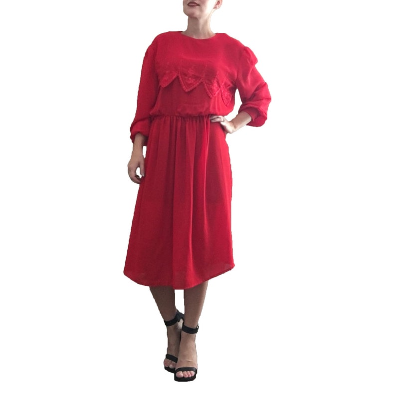 bright red lace dress