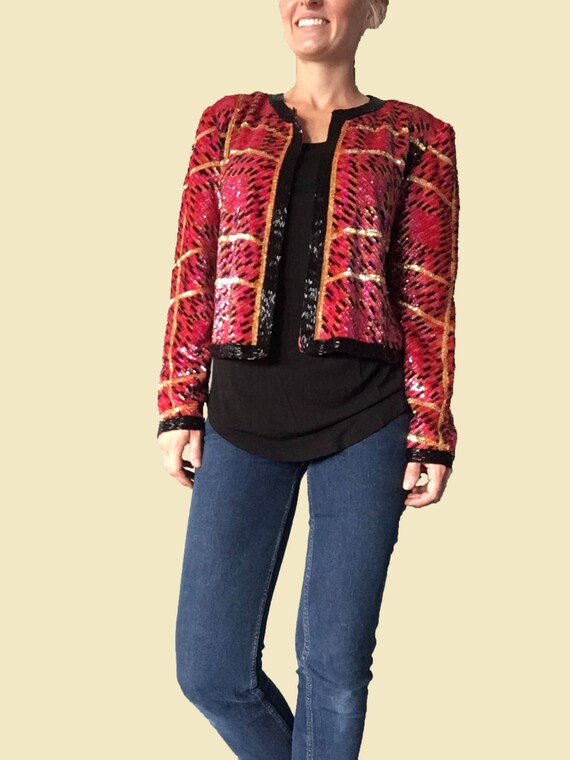 black and gold sequin jacket