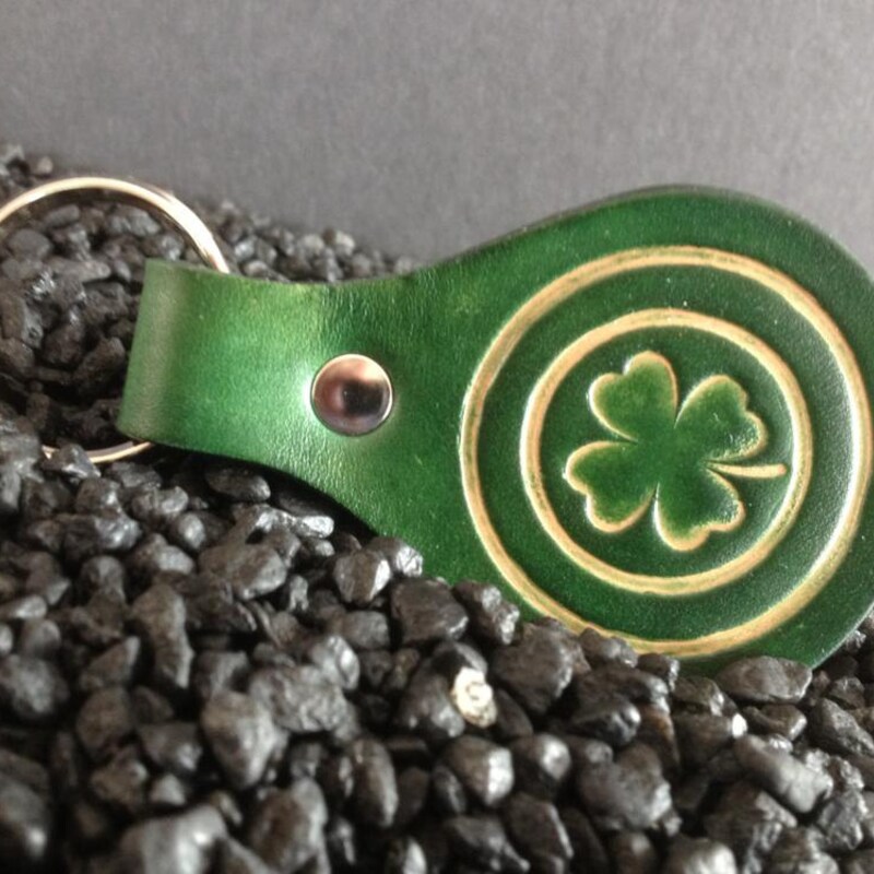 Portachiavi Quadrifoglio Portafortuna - Lega Di Zinco, Colori Verde E Argento - 2