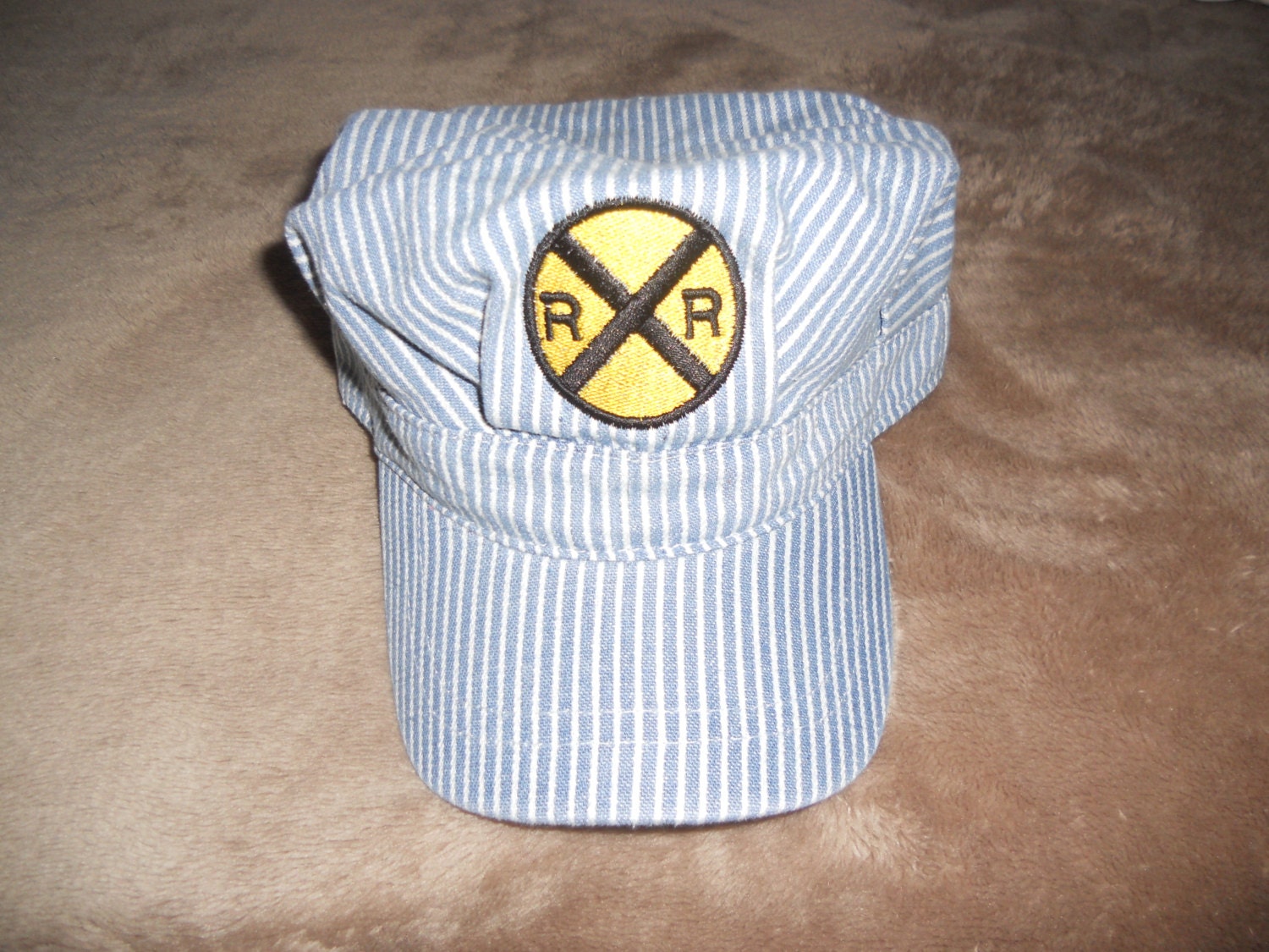 Child's Train Engineer Hat With Embroidered Railroad Etsy