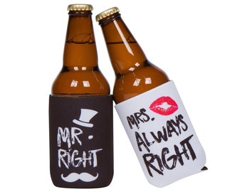 Mr. Right and Mrs. Always Right Can Cooler Set