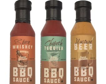Booze-infused BBQ Sauce (3-Pack) - Must-have Gift For Beer Lovers, Foodies, and Hot Sauce Connoisseurs - Made in USA