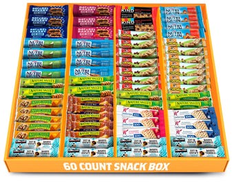 Granola Bars Bulk Variety Pack - Healthy Granola Bars Variety Snack Box for Office Snacks - Breakfast Bars for Adults and Kids - 60 Count
