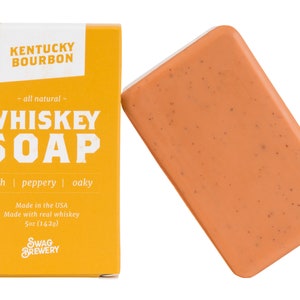 Whiskey Soap (Kentucky Bourbon) - All Natural + Made in USA - Actually Smells Good! Perfect Whiskey Gift, Dad Gift, Man Gift, Bourbon Gift