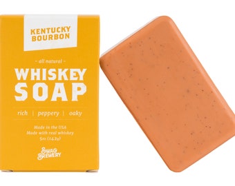 Whiskey Soap (Kentucky Bourbon) - All Natural + Made in USA - Actually Smells Good! Perfect Whiskey Gift, Dad Gift, Man Gift, Bourbon Gift