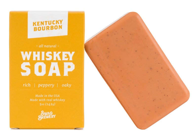 Whiskey Soap Kentucky Bourbon All Natural Made in USA Actually Smells Good Perfect Whiskey Gift, Dad Gift, Man Gift, Bourbon Gift image 1