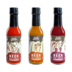 Beer-infused Hot Sauce 3-Pack Must-have Gift For Beer Lovers, Foodies, and Hot Sauce Connoisseurs Made in USA image 1