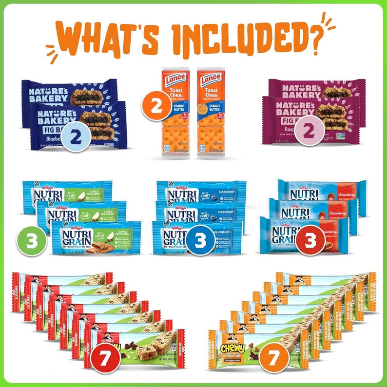 Granola Bars Bulk Variety Pack - Healthy Granola Bars Variety Snack Box ...