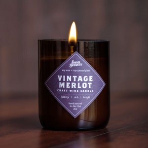 Vintage Merlot Wine Candle - Great Gift For Wine Lovers! Unique Wine Item. Wine Gift. Funny Wine Present. Mother's Day Gift for Wine Moms!