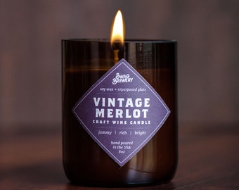 Vintage Merlot Wine Candle - Great Gift For Wine Lovers! Unique Wine Item. Wine Gift. Funny Wine Present. Mother's Day Gift for Wine Moms!