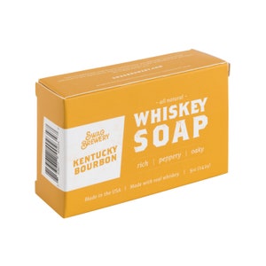 Whiskey Soap Kentucky Bourbon All Natural Made in USA Actually Smells Good Perfect Whiskey Gift, Dad Gift, Man Gift, Bourbon Gift image 3