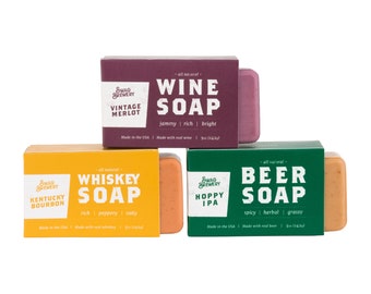 Boozy Soap 3-Pack (Wine + Whiskey + Beer)