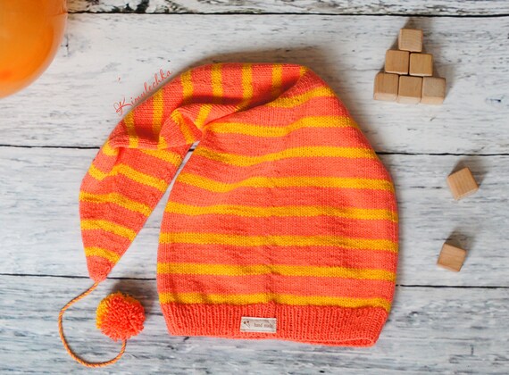 YELLOW STRIPED BEANIE, NEWBORN YELLOW STRIPED BEANIE, NEWBORN