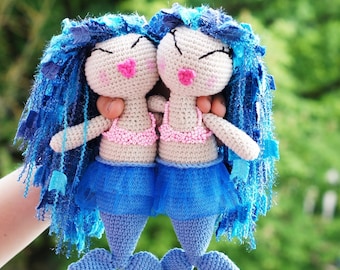 Crochet Mermaid Toy,  Amigurumi doll, Mermaid Plush Toy, Stuffed Animal, Crochet Mermaid Stuffed Toy