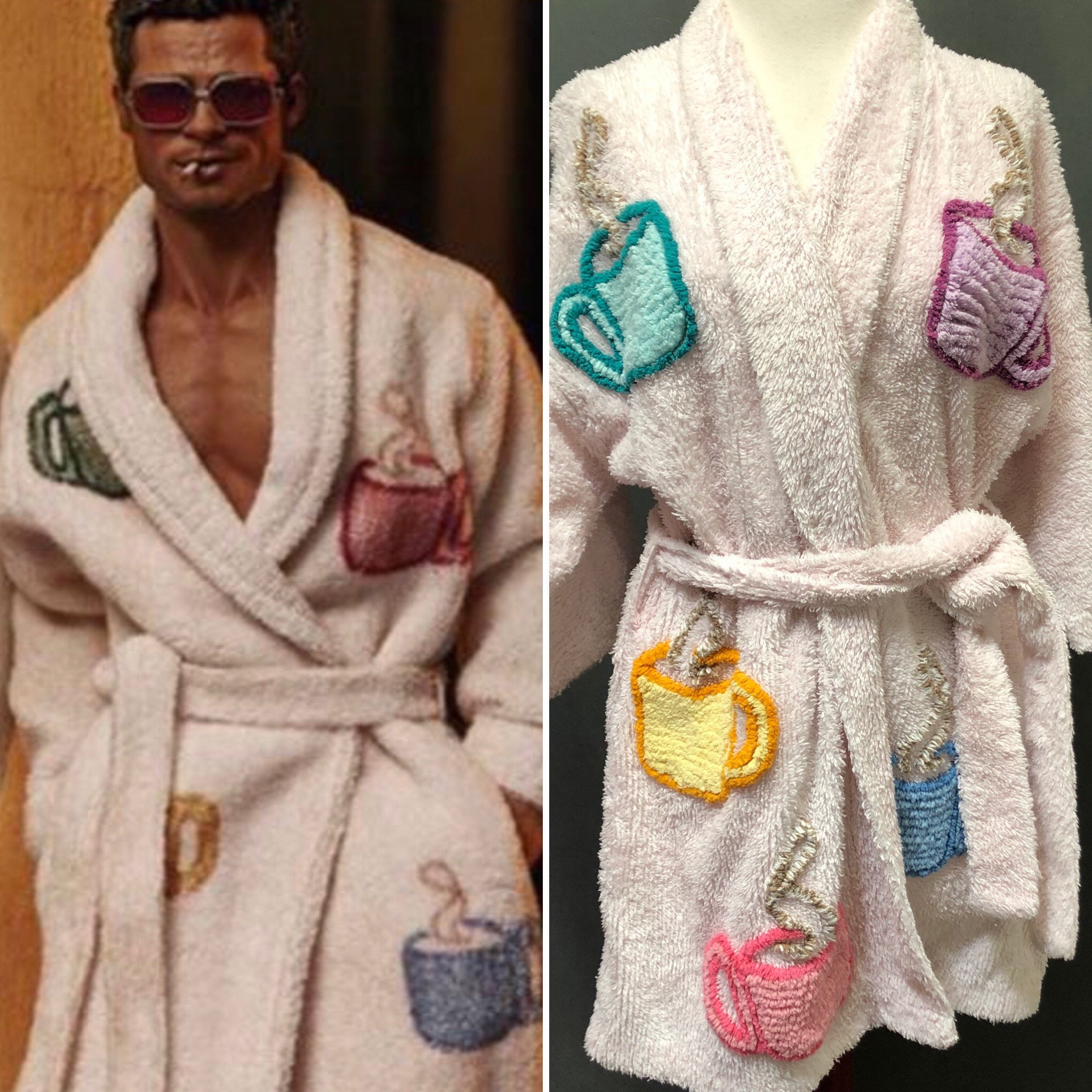 Vintage Chenille Robe Coffee Cup Brad Pitt Fight Club - Etsy