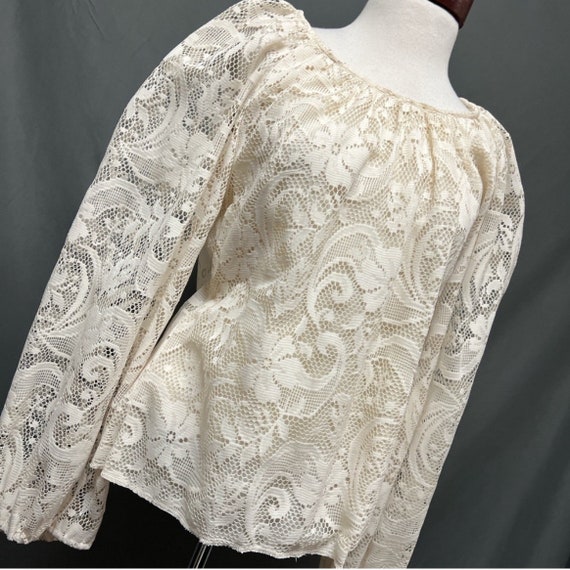 vintage bohemian lace blouse 1970s blouse - image 1