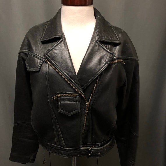 Rare LA ROXX Hand Painted Lion Fire Leather Coat 80s 90s Bomber