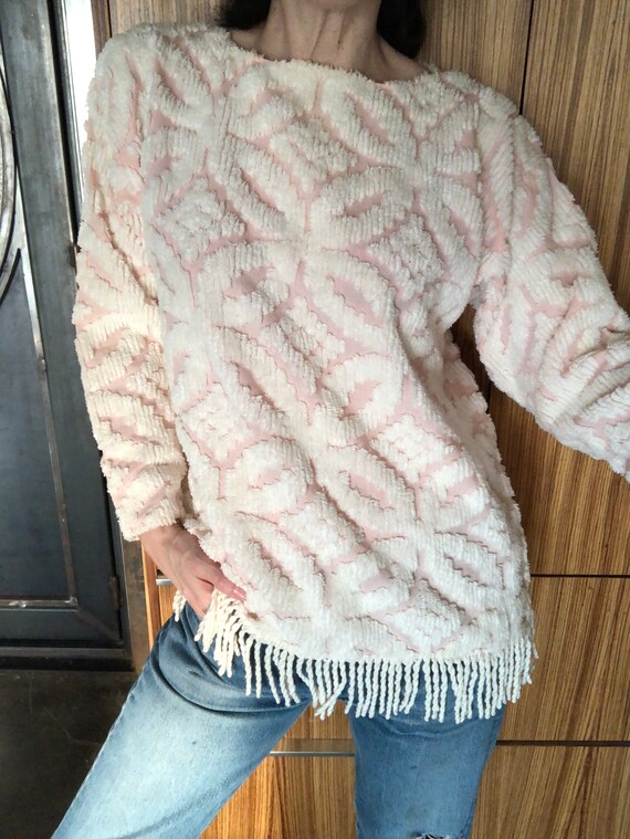 Vintage chenille handmade 70s 80s top