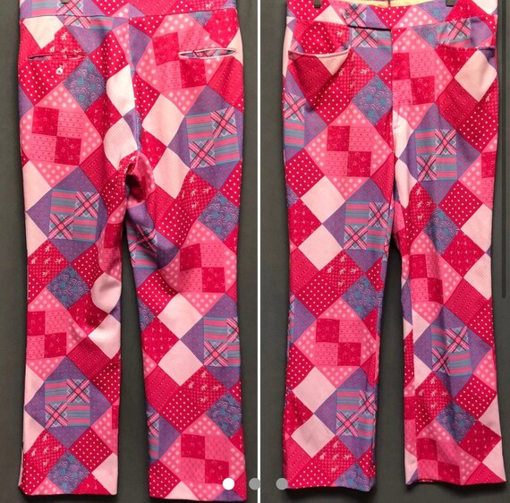 Fabulous Vintage Patchwork Print Mens/women's 1970s Pants Prints