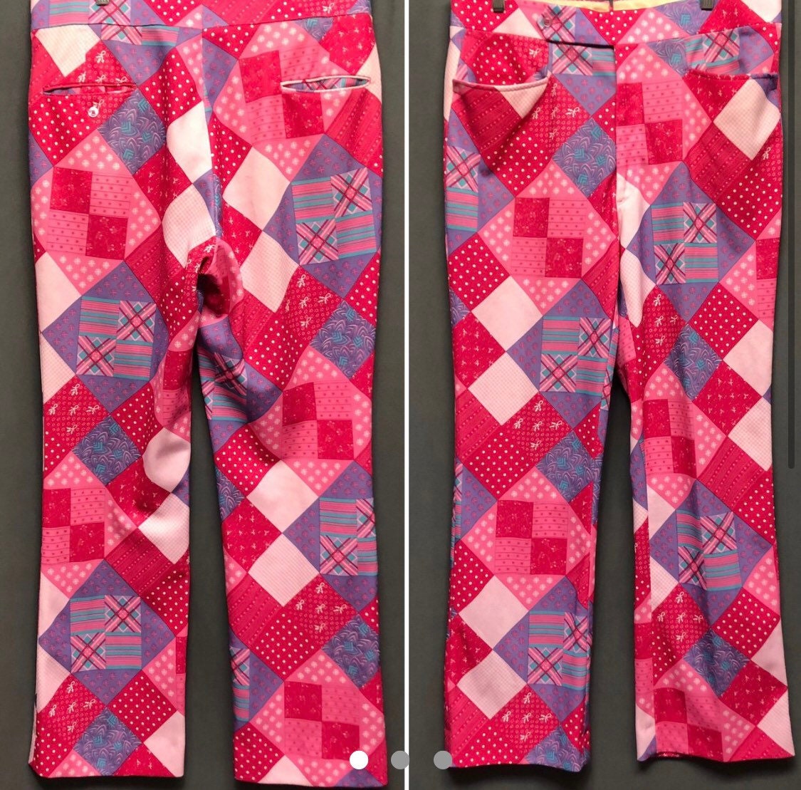 Fabulous Vintage Patchwork Print Mens/women's 1970s Pants Prints