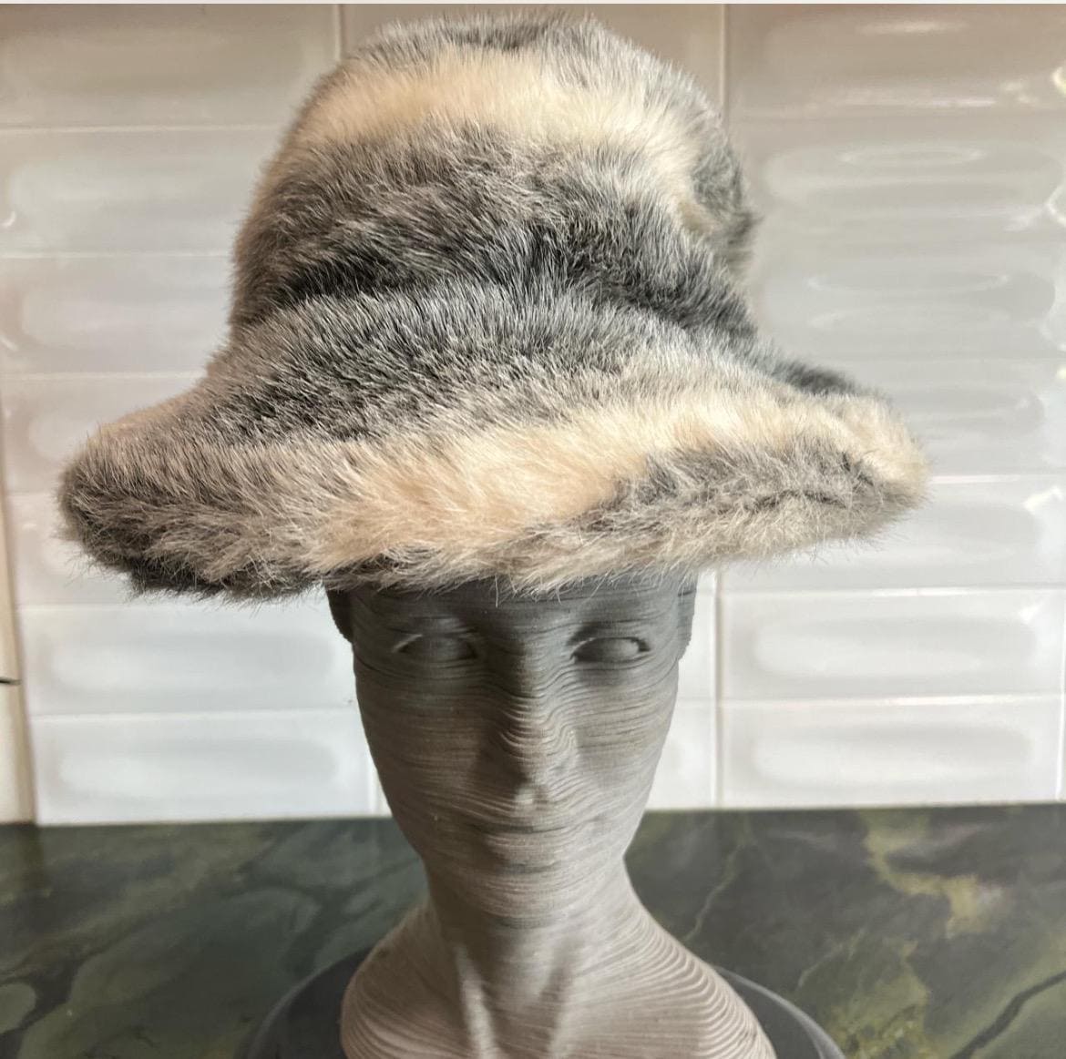 70s Faux Fur Newsboy Cap Hat Pom Pom Retro Boho Vintage Fur Newsboy Hat - Etsy main image 2