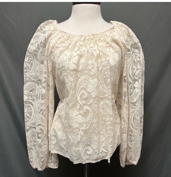 vintage bohemian lace blouse 1970s blouse - image 3