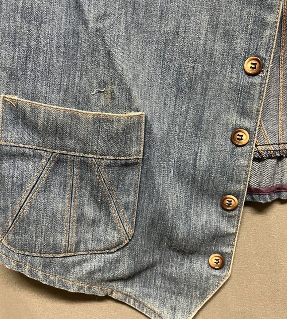 Vintage LEE denim vest western vest boho 70s denim - image 2