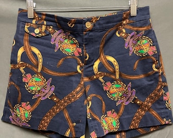 Ralph Lauren shorts equestrian printed shorts horse print navy shorts