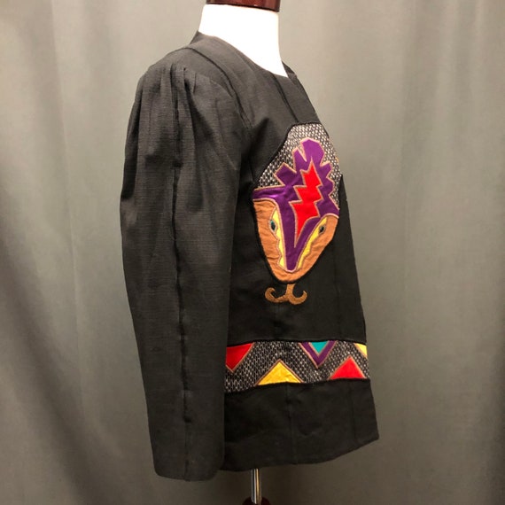 Vintage patchwork jacket snake design 80s blazer - image 7