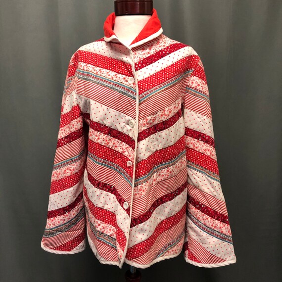 Vintage patchwork jacket handmade quilted coat 70s