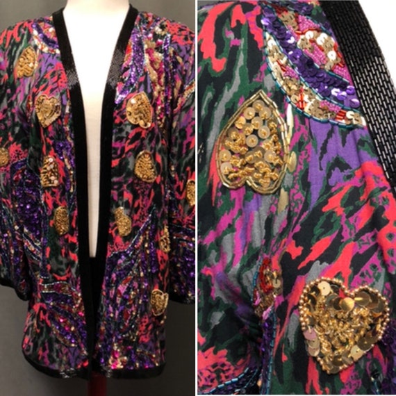 Vintage Diane Freis silk printed 80s blazer
