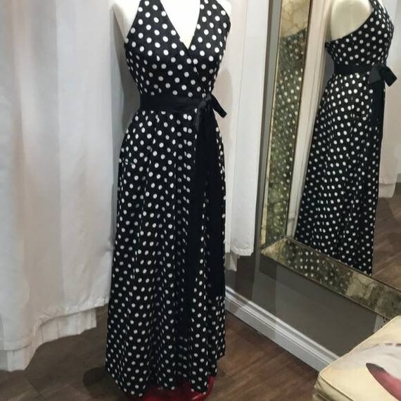 Vintage Mollie Parnis polka dot halter dress