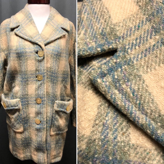 Vintage plaid Donnybrook pastel wool 60s winter co