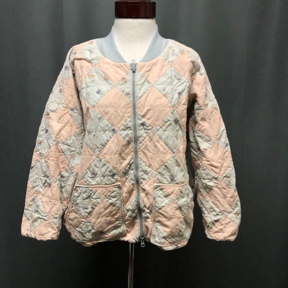 Vintage patchwork jacket Quilted jacket quilt coat