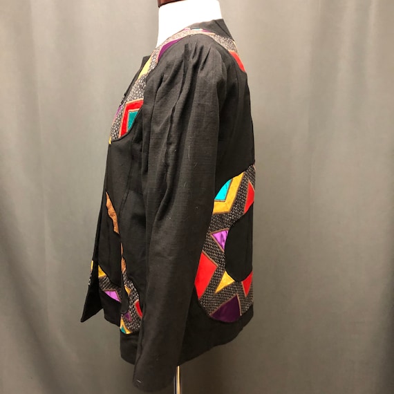 Vintage patchwork jacket snake design 80s blazer - image 5