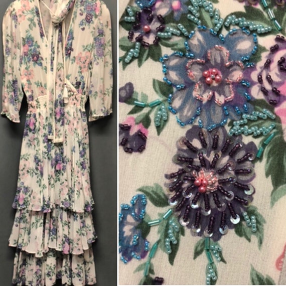 Vintage Diane Freis floral dress