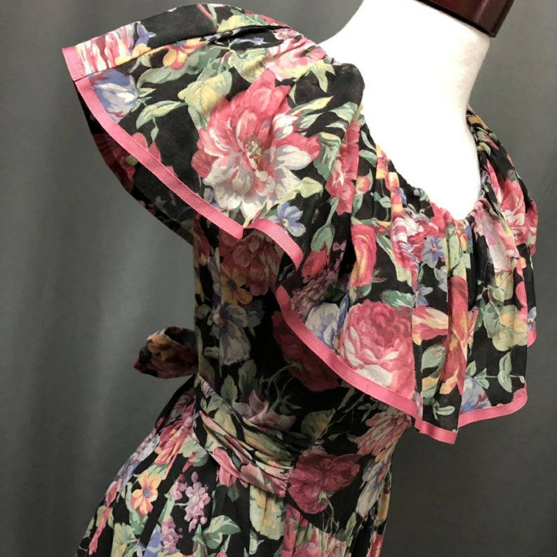vintage 80s floral dress