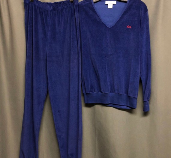 Vintage Oscar de la Renta velour tracksuit 80s swe