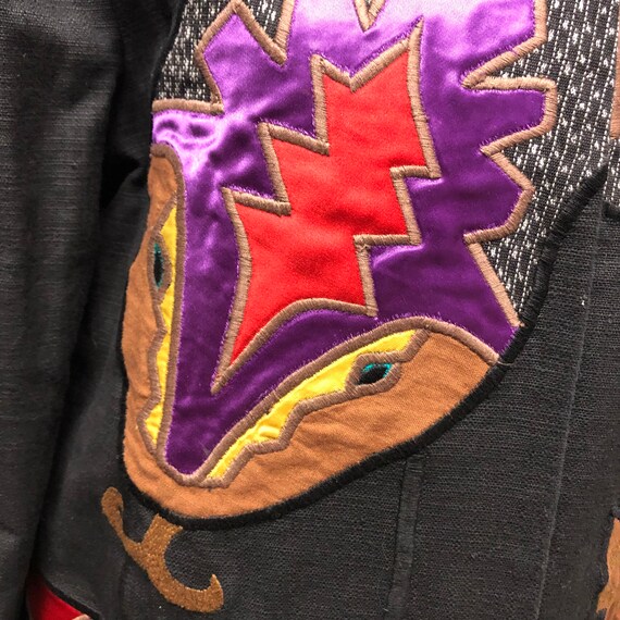 Vintage patchwork jacket snake design 80s blazer - image 3