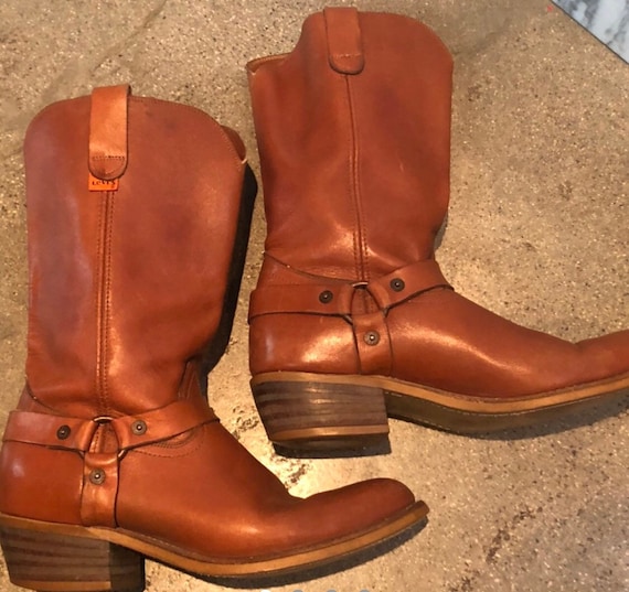 Levi Harness Leather Boots Rare Vintage 