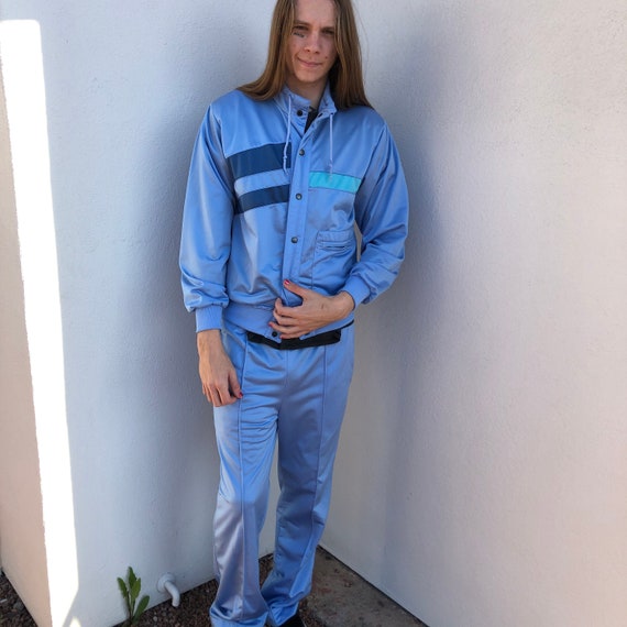 Vintage 70s blue jockey track suit/sweatsuit/stree