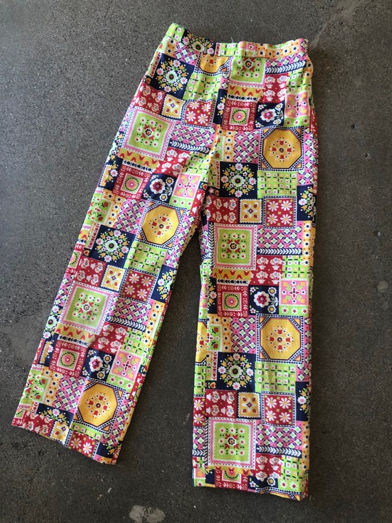 Vintage 60s/70s floral daisy printed pants