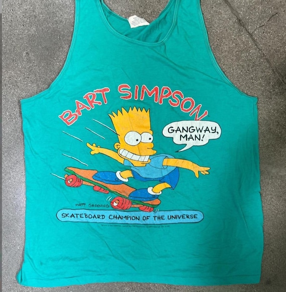 Vintage Bart Simpson Tank Top Vintage 1990s Tank Skater Tshirt - Etsy