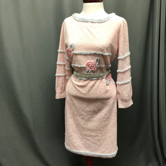 Vintage chenille dress 80s swimsuit coverup 70s ro