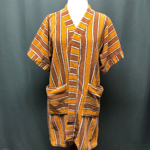 Vintage terry cloth robe 70s swimsuit cover-up poo