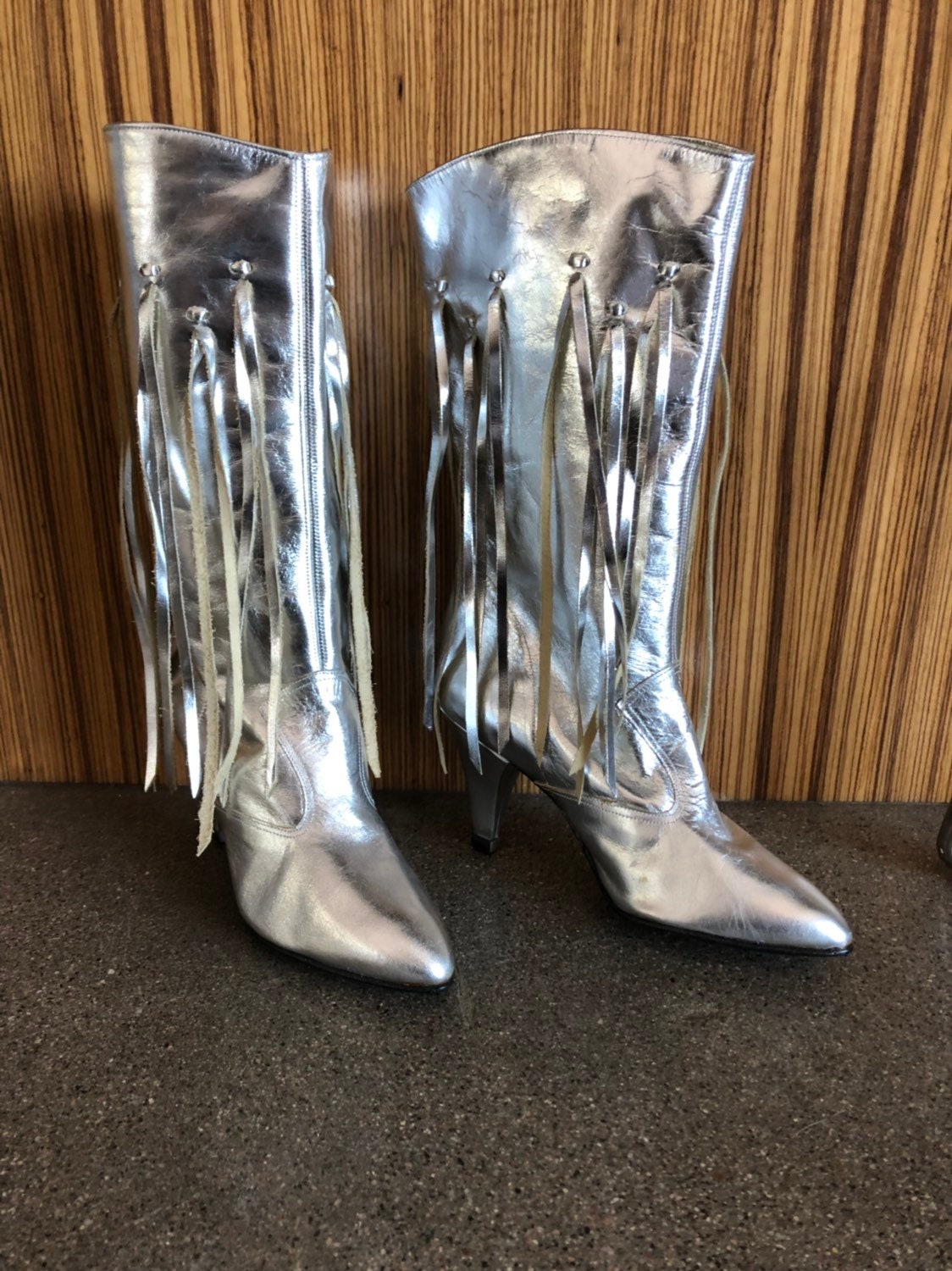 silver fringe boots