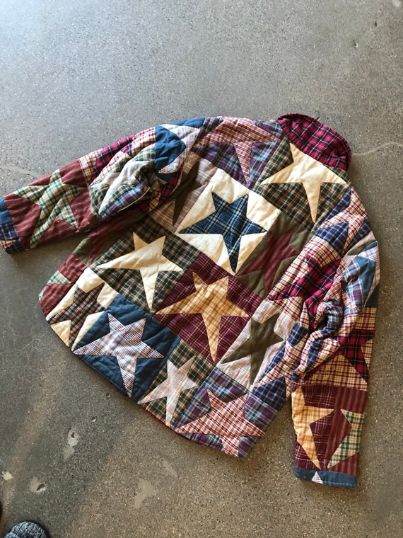 Vintage patchwork quilt coat quilt chore coat quil