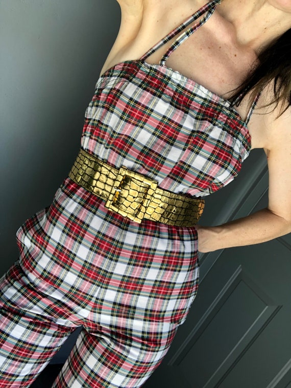 Rare Landlubber 70s Plaid jumpsuit Halter top play