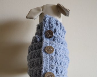 Knitted Small Dog Sweater -- Ocean Eyes